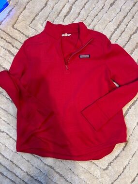 Vineyard Vines Pullover Quarter-Zip in Vibrant Red